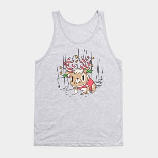 Angry Reindeer Dog In Christmas Decor Tank Top